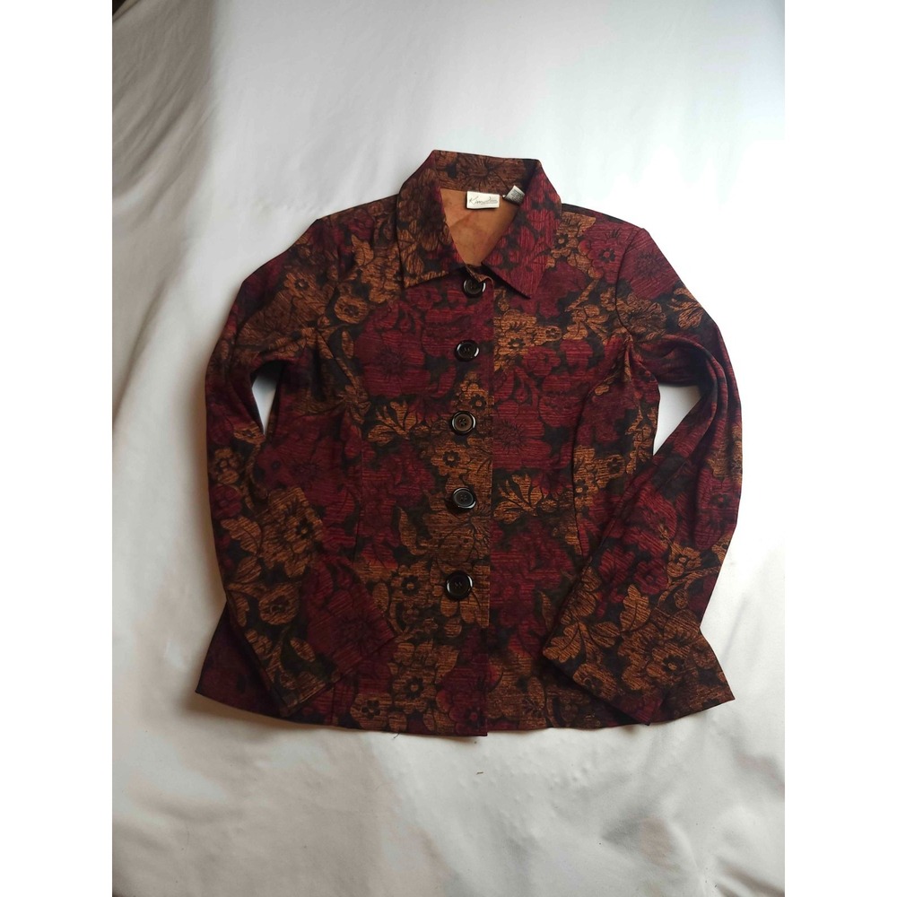 Vtg 90s Y2K Kim Rogers Button Up Women 8P Petite Floral Whimsigoth Dark Academia